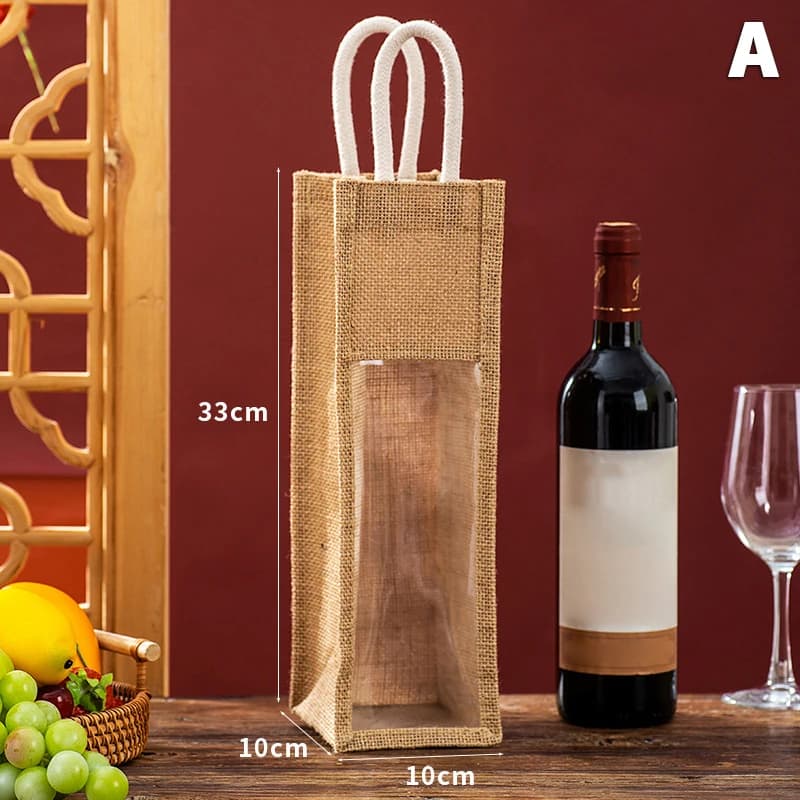 Sac à main pour vin rouge, boîte cadeau pour vin avec fenêtre et poignée, emballage pour bouteille s