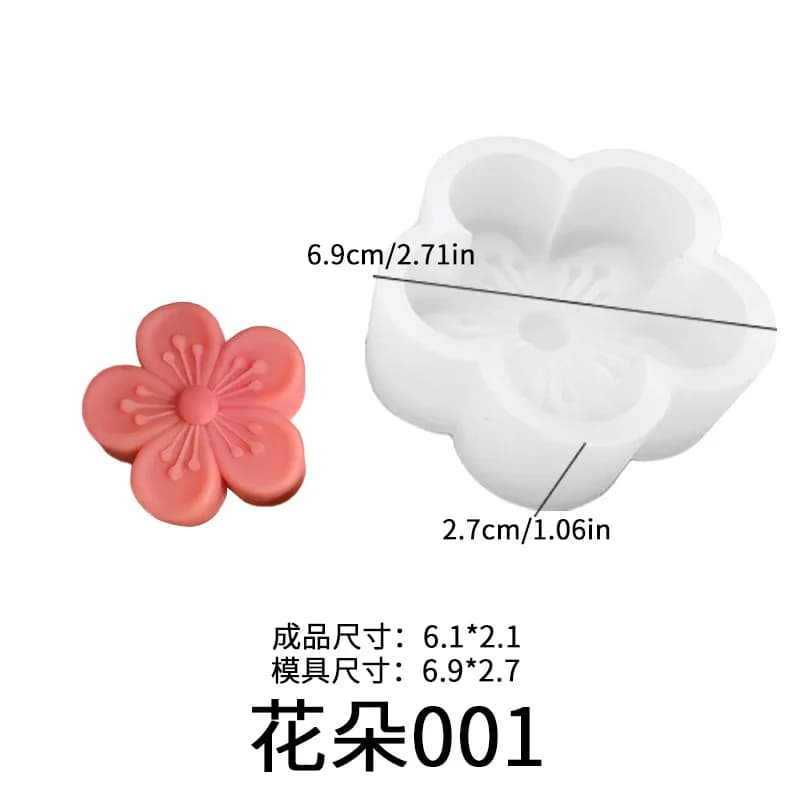 Moule à bougies en forme de fleur de cerisier, fleur de pêcher, trèfle à quatre feuilles, fleur de M