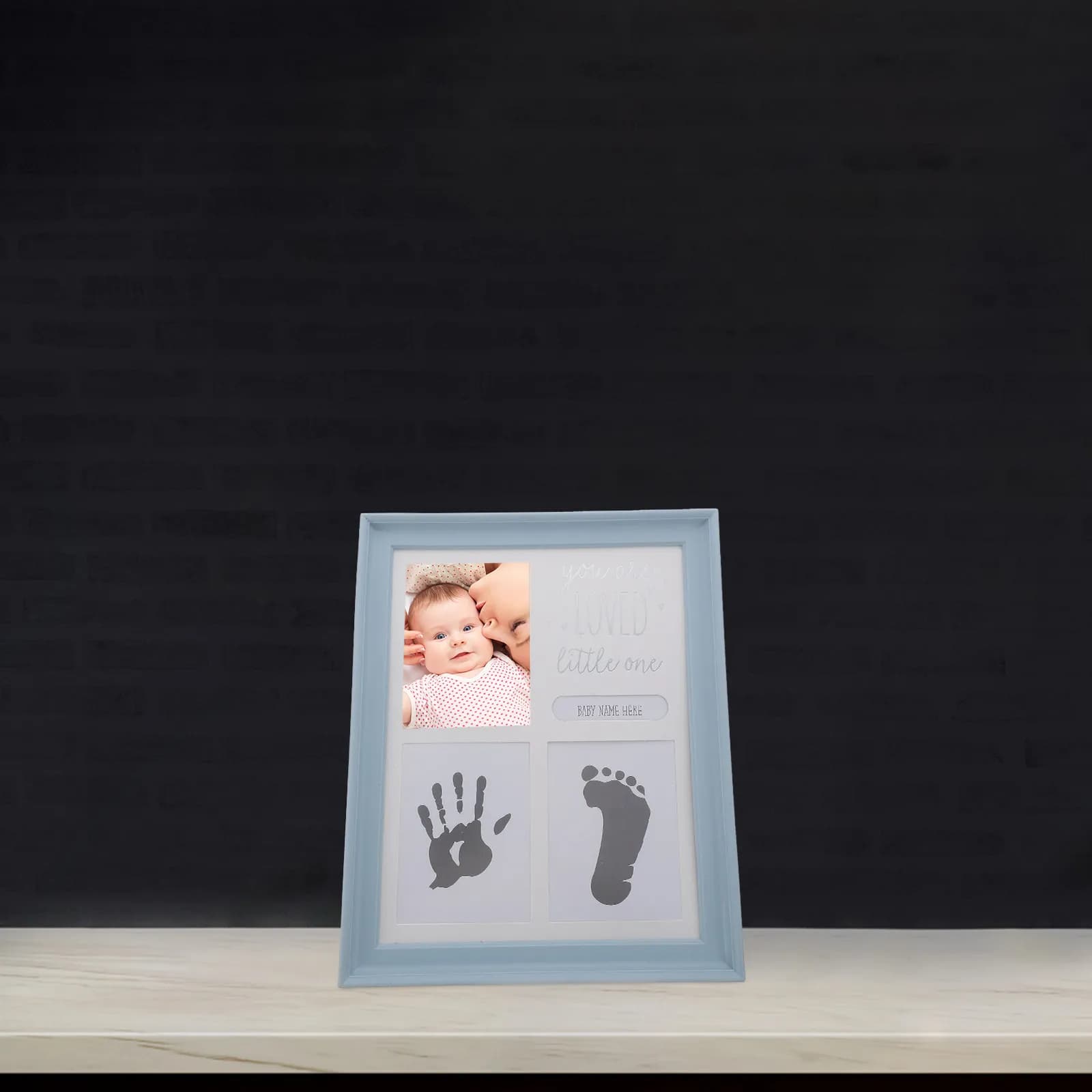 1 ensemble cadre photo tampon encreur empreintes de mains et de pieds de bébé, cadeau de naissance, 