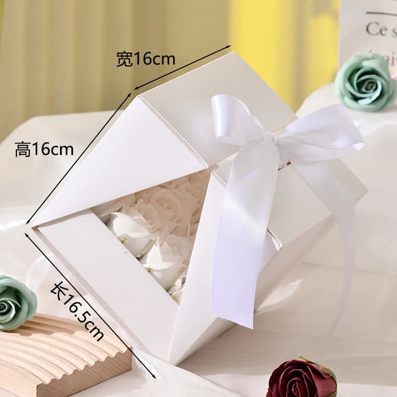 Boîte-cadeau d'emballage en carton avec support inférieur, boîte à gâteaux de fête de mariage, boîte
