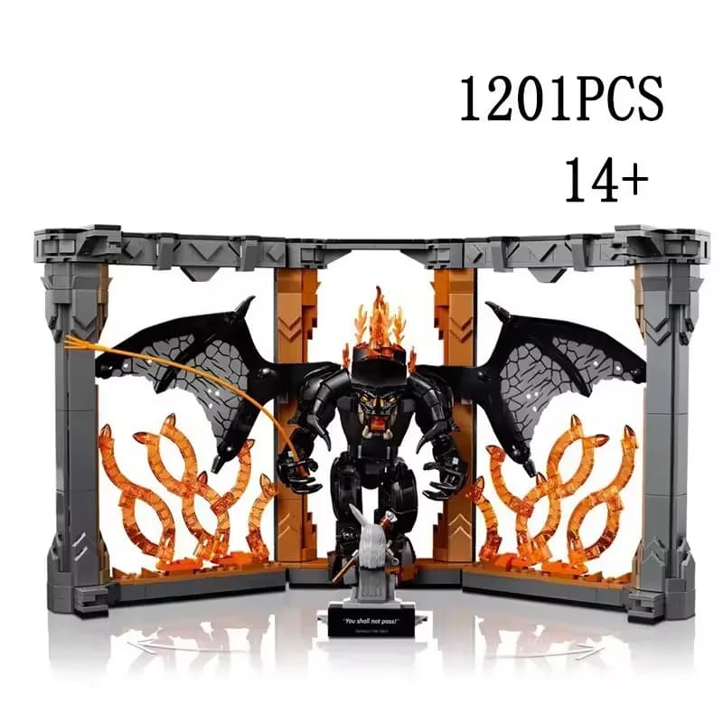 Nouveauté 2026 10367 1201PCS Le Seigneur des Anneaux : Balrog Book Nook Blocs de construction Modèle