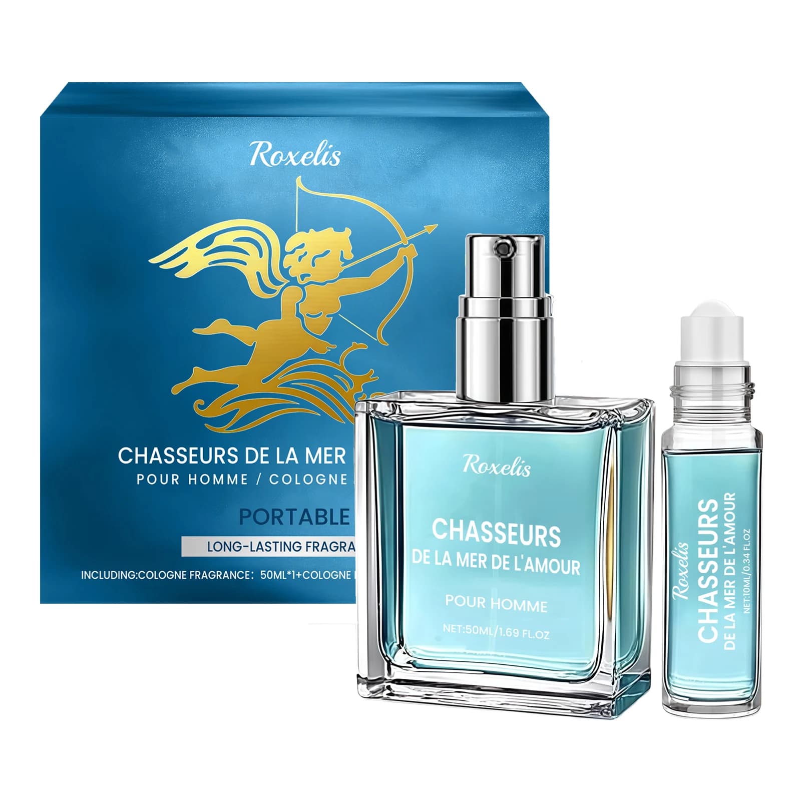 Coffret Cadeau Eau de Parfum Homme Roxelis - Fraîcheur Élégante Longue Durée pour le Quotidien, Flac
