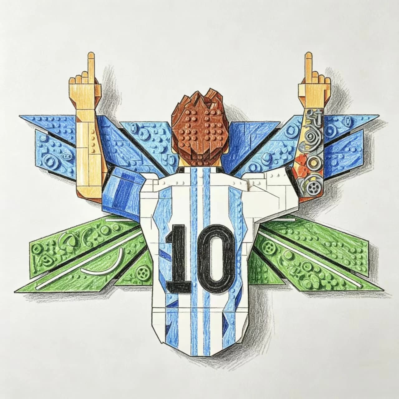 Nouveau modèle de puzzle de construction 2026 Superstar de football numéro 10 Leo Goat, moment de cé