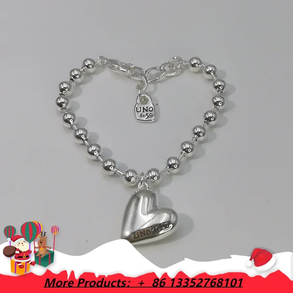 Bracelet en forme de cœur en argent pour fille, article exquis, doux et épicé, accessoires romantiqu