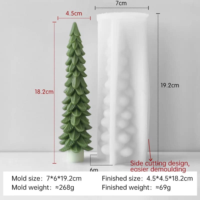 Moule en silicone pour bougie en forme de sapin de Noël, fait main, pour aromathérapie, moule en rés