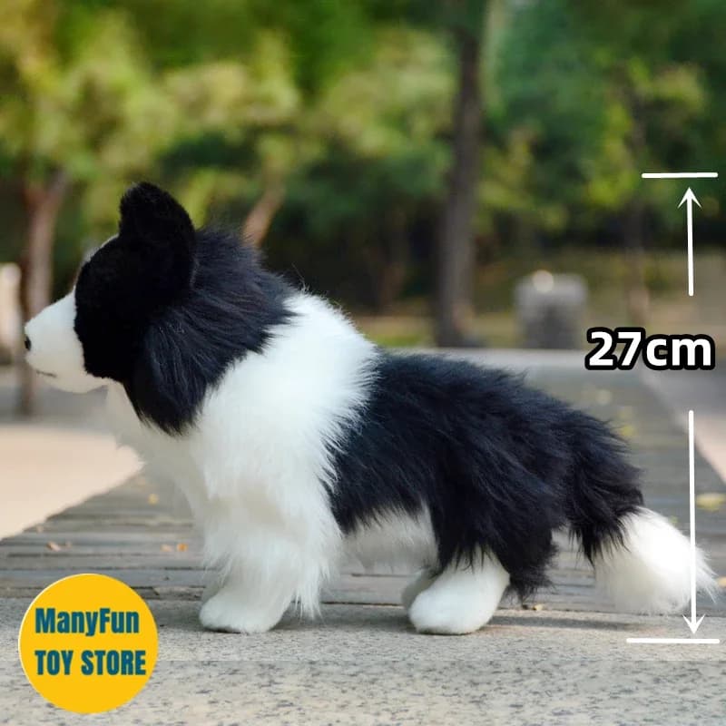 Réaliste Border Collie haute fidélité peluche berger chien jouets en peluche chiens réalistes animau