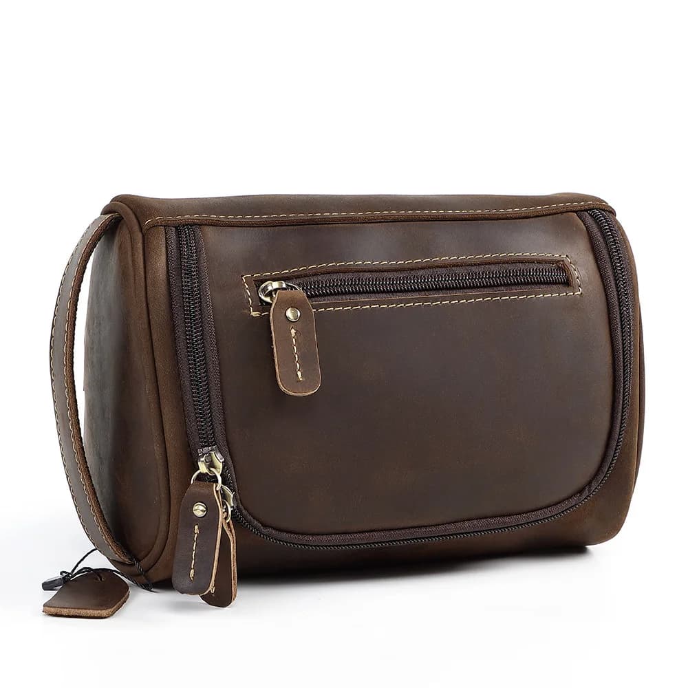 Sac à main de luxe en cuir de qualité supérieure pour hommes, pochette de rangement de toilette rétr