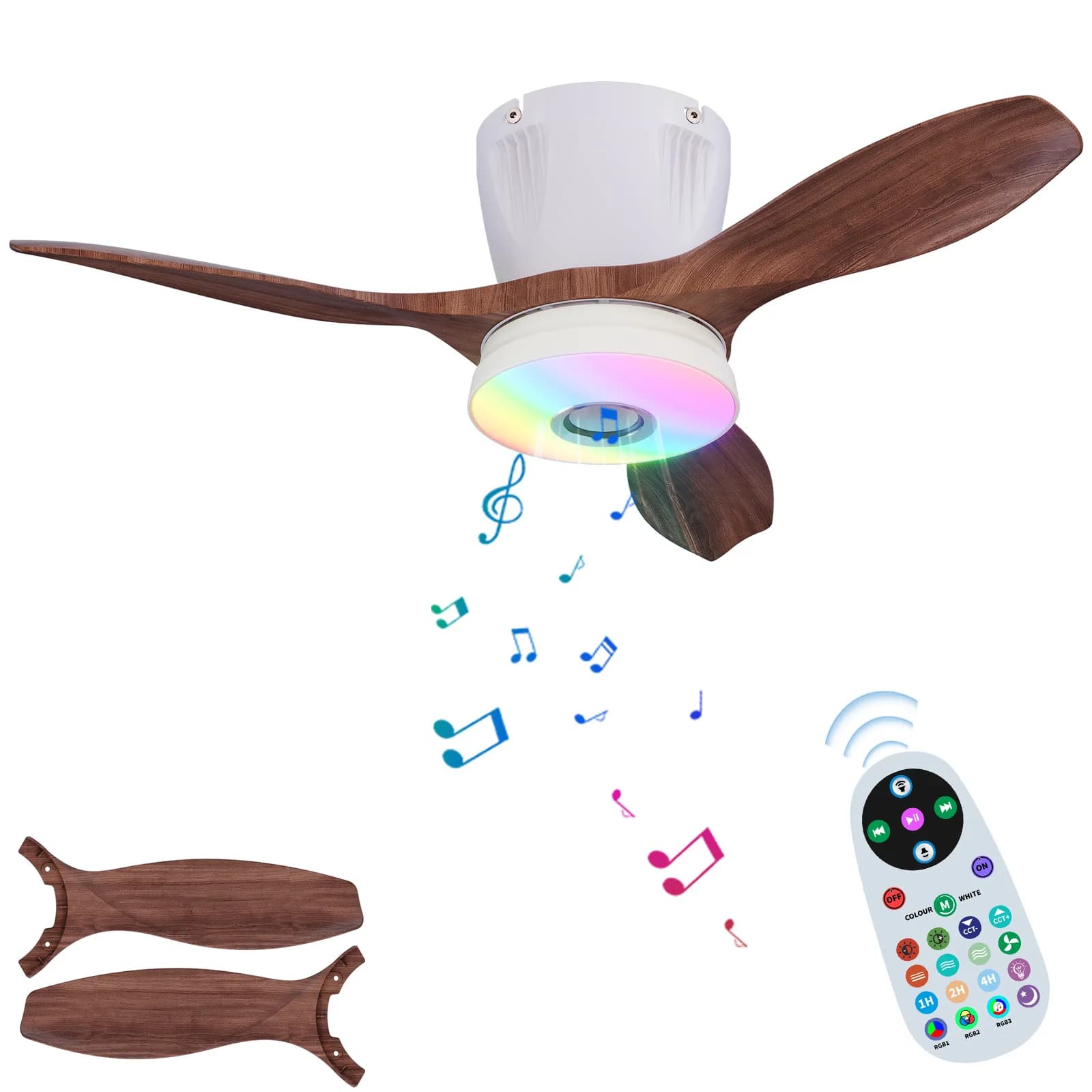 2025 ventilateur de plafond lumière chambre minimaliste Rgb Bluetooth ventilateur lumières Source fa
