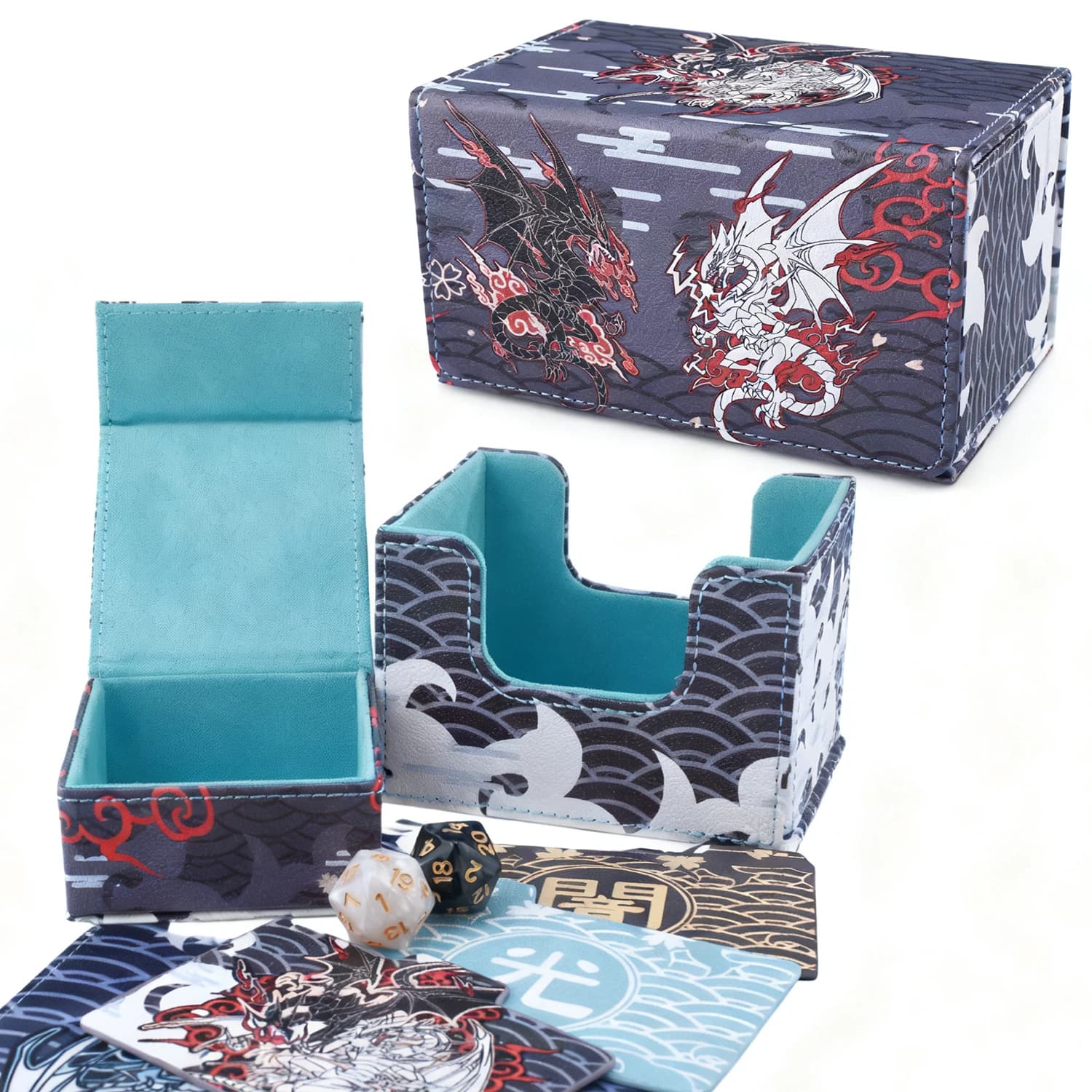 Diviner Dragons Chi Deck Box Dicewinder pour YGO, convient 100 cartes à Double manches, plateau à dé