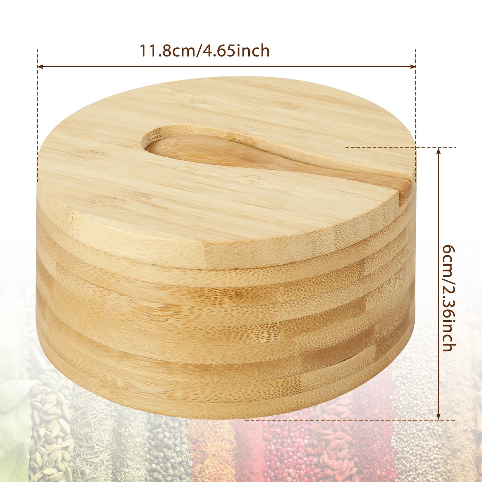 Bols à sel et à poivre, boîte à sel en bambou avec couvercle, boîte de rangement à 2 compartiments, 