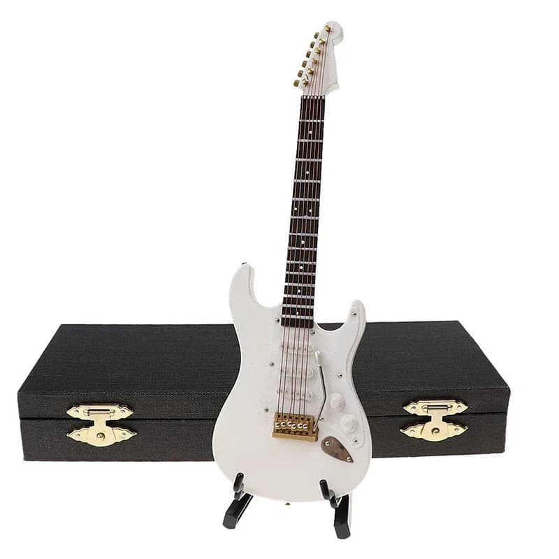Mini guitare électrique en bois, modèle miniature, instrument de musique, décoration, cadeau pour ch