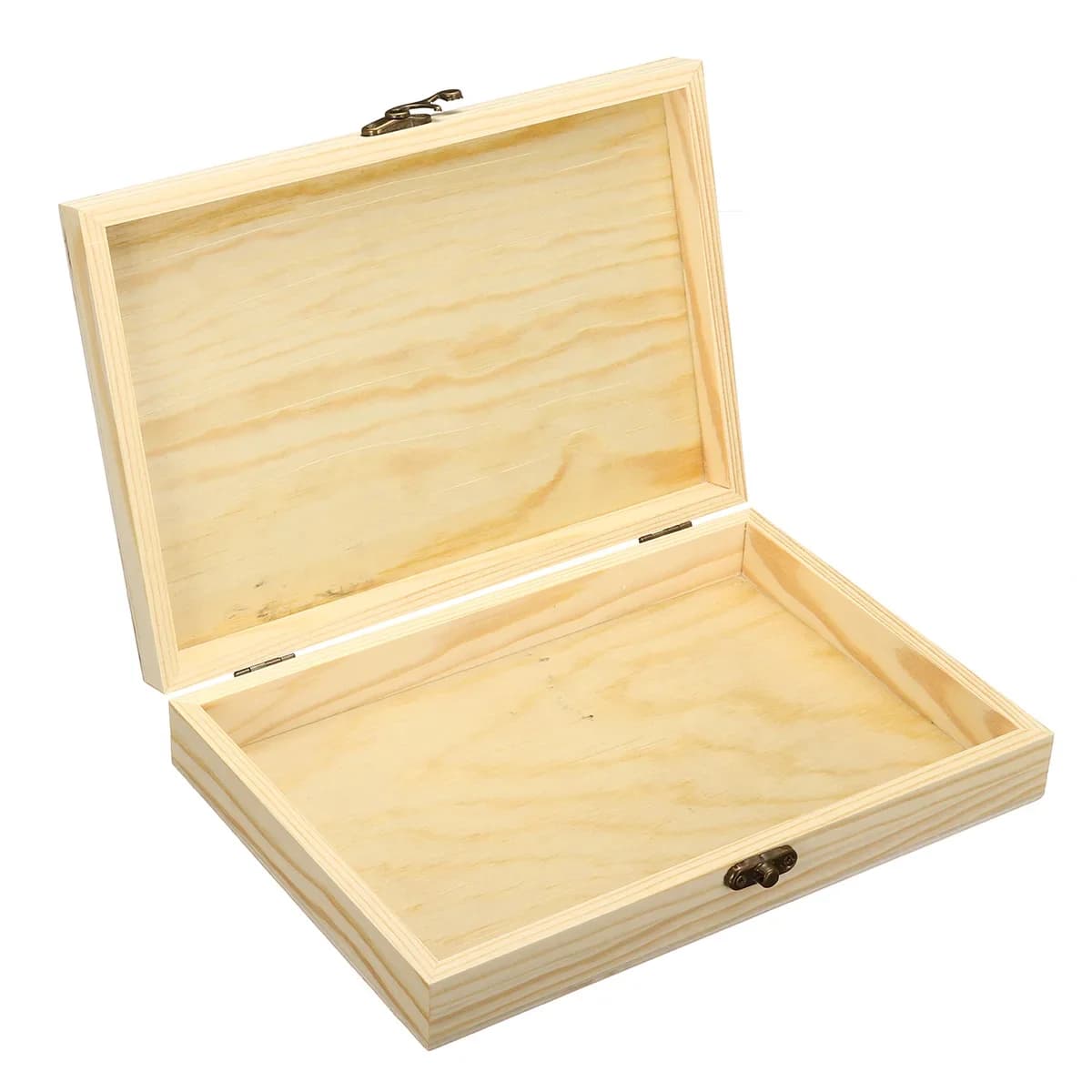 Boîte à cigares à rabat Simple 250x170x40mm, emballage rectangulaire, caisse en bois, rangement Port
