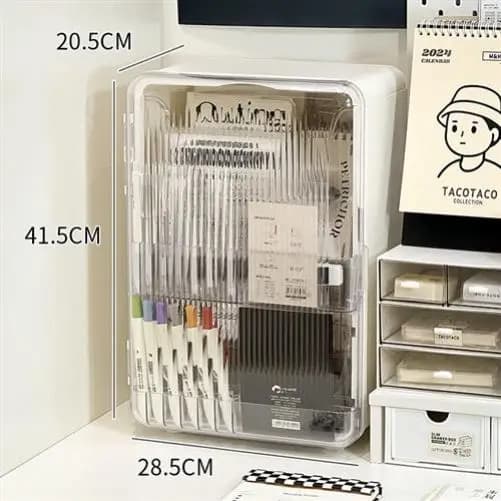 Boîte de rangement de cosmétiques, coiffeuse transparente, anti-poussière, produits de soins de la p