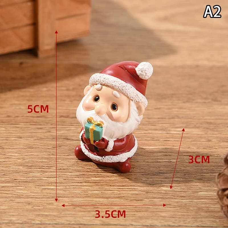 Série de noël artisanat résine Animal fête créative Mini arbre de noël vieille fille enfants mignon 
