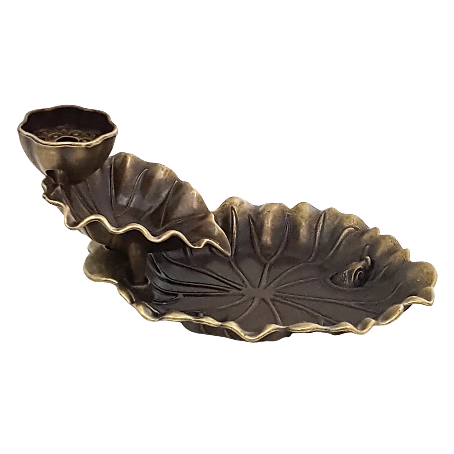 Mini brûleur d'encens à courant de compteur de feuilles de lotus, brûleur d'encens en alliage décora