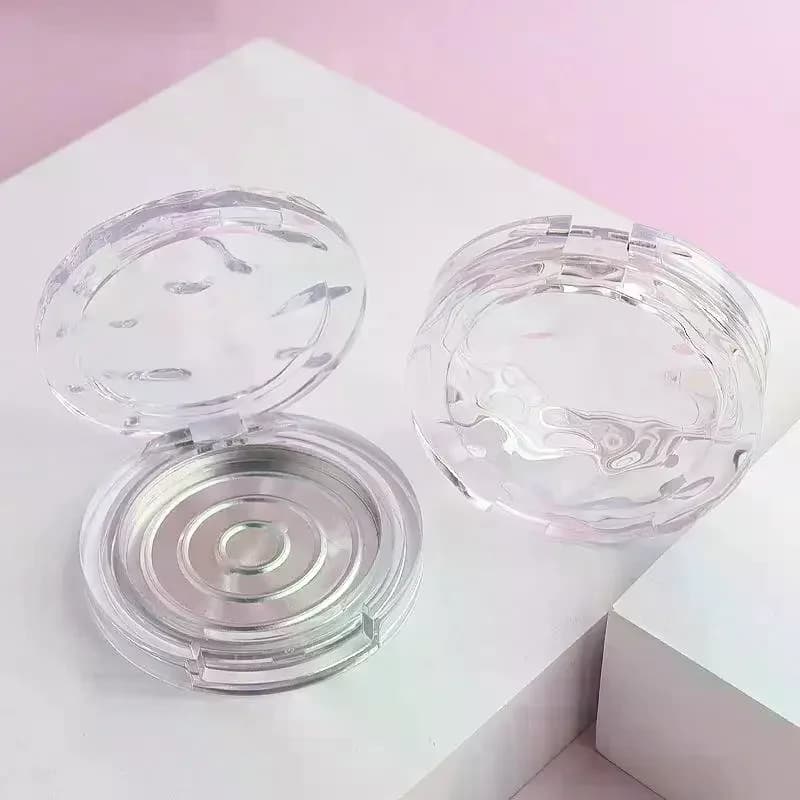 Boîte vide transparente ondulée pour palette de cosmétiques, fard à paupières, blush, rouge à lèvres
