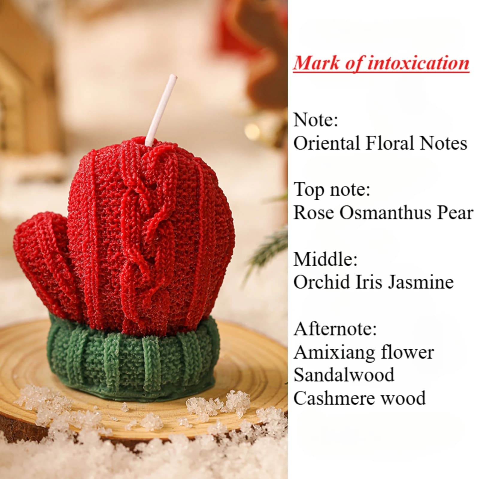Gants tricotés de noël, bougie parfumée pour aromathérapie, cire de soja, Mini cadeau créatif de noë