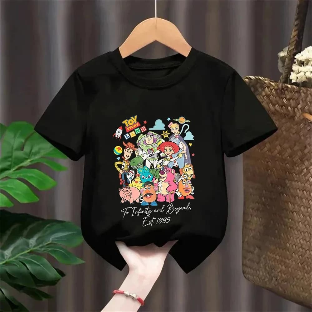 T-shirt pour enfants Toy Story Land - T-shirt à manches courtes en coton avec imprimé personnages cl