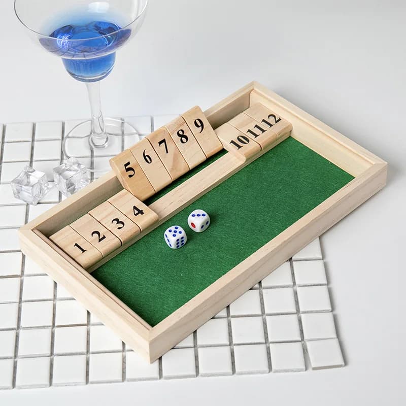 Boîte fermée en bois, jeu de société à dés, Version de table classique avec 12 chiffres, Style Pub, 