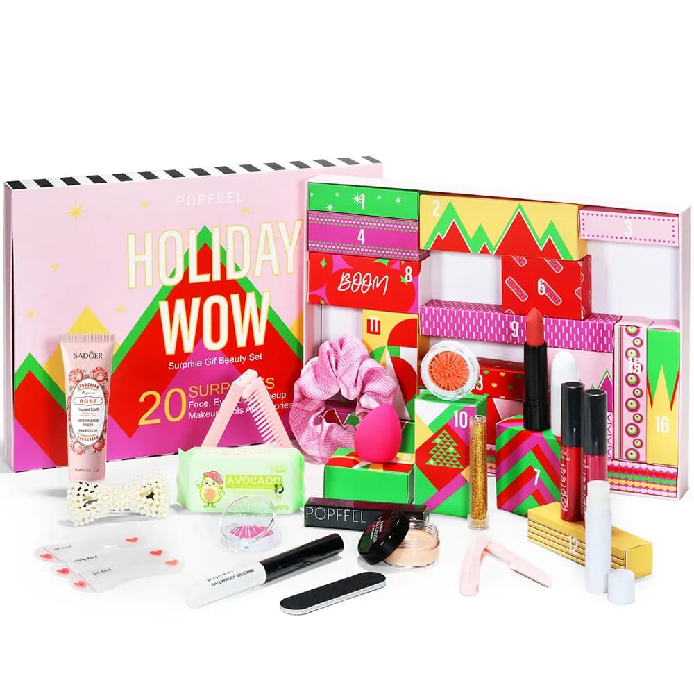 POPFEEL Coffret cadeau surprise Ensemble de maquillage pour filles – Ensemble combiné de 20 cosmétiq
