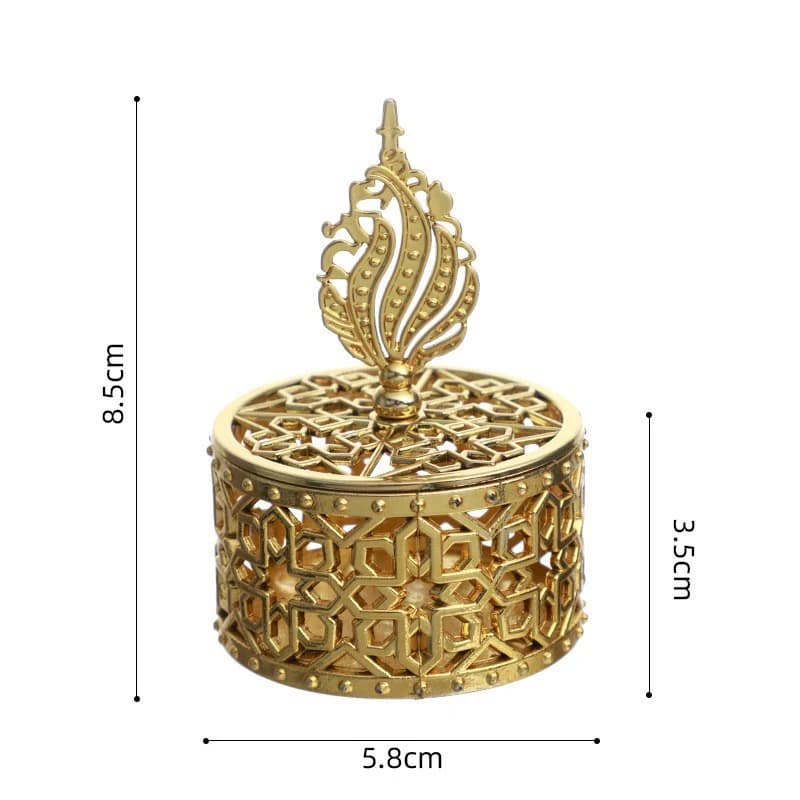 Boîte à bonbons dorée Moyen-Orient Mariage arabe Fête Boîte ronde Cadeau pour la célébration des fêt