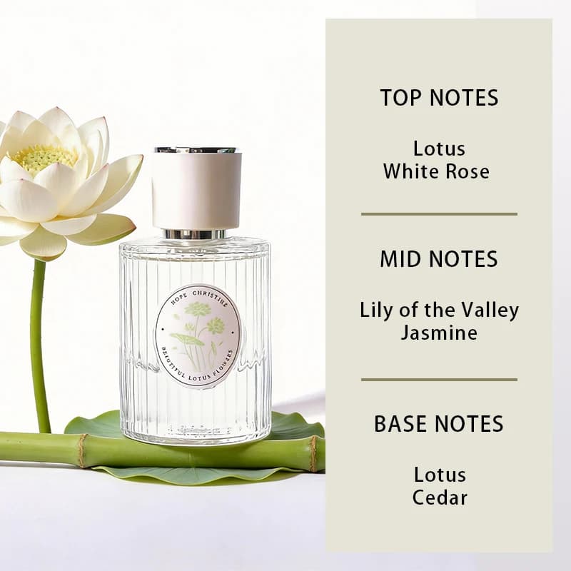 Parfum Lotus Frais, senteur florale-boisée longue durée avec l'arôme de la sérénité orientale du lot