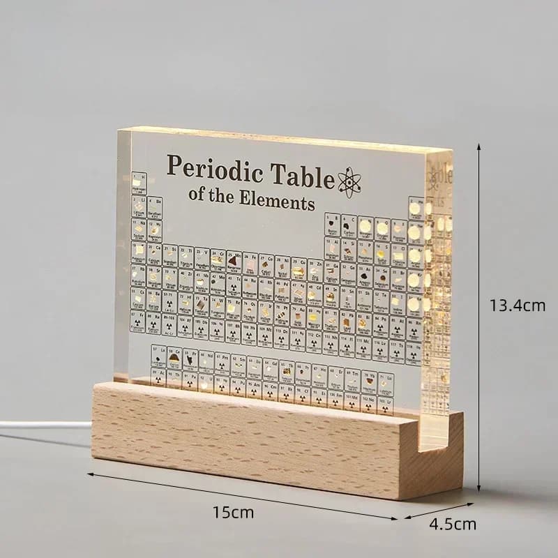 Éléments acryliques Table périodique Mendeleev coffre-fort Table périodique Figurine affichage Scien