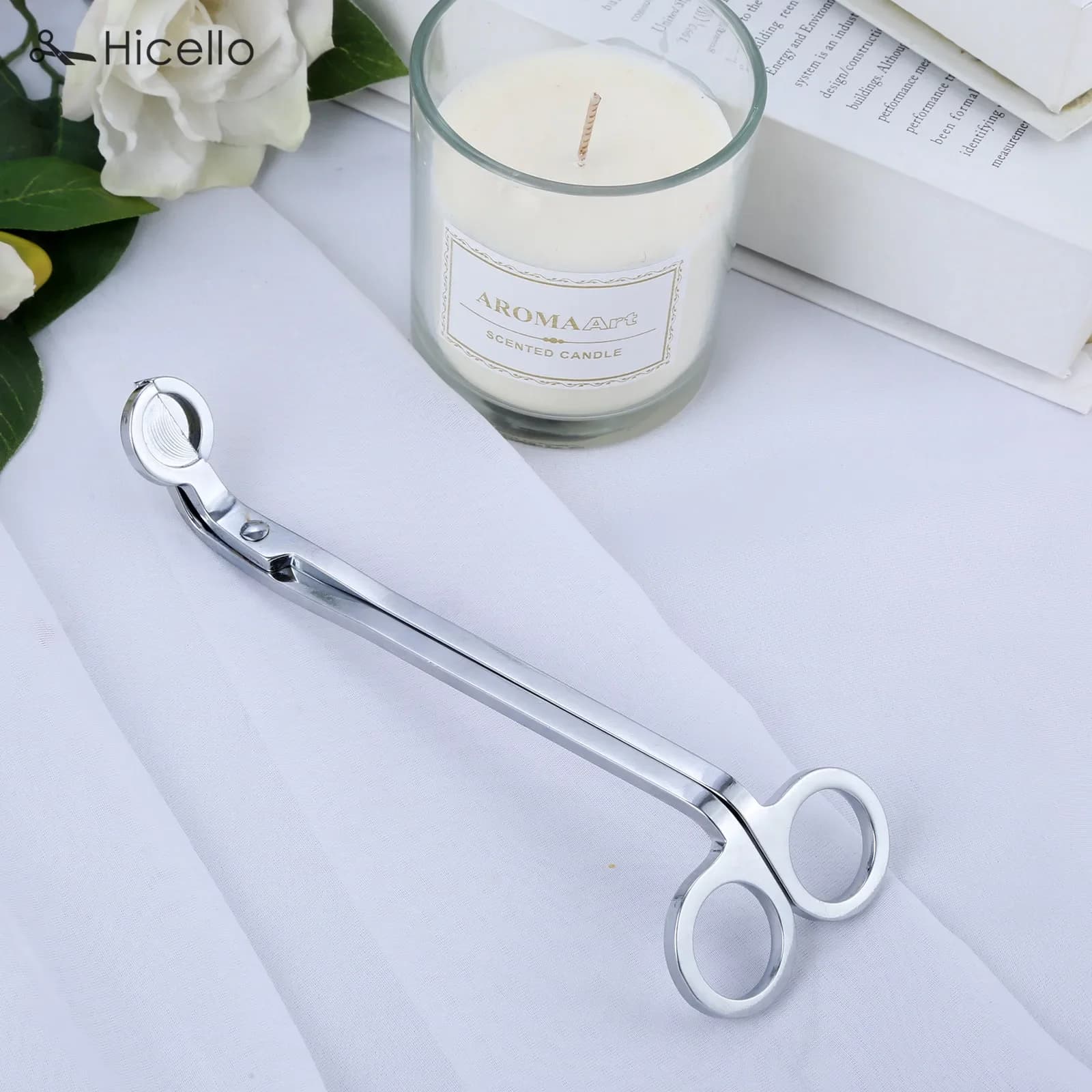 Coupe-mèche de bougie en acier inoxydable, ciseaux à bougie, coupe-mèche, tête ronde, 18cm, noir, Ro