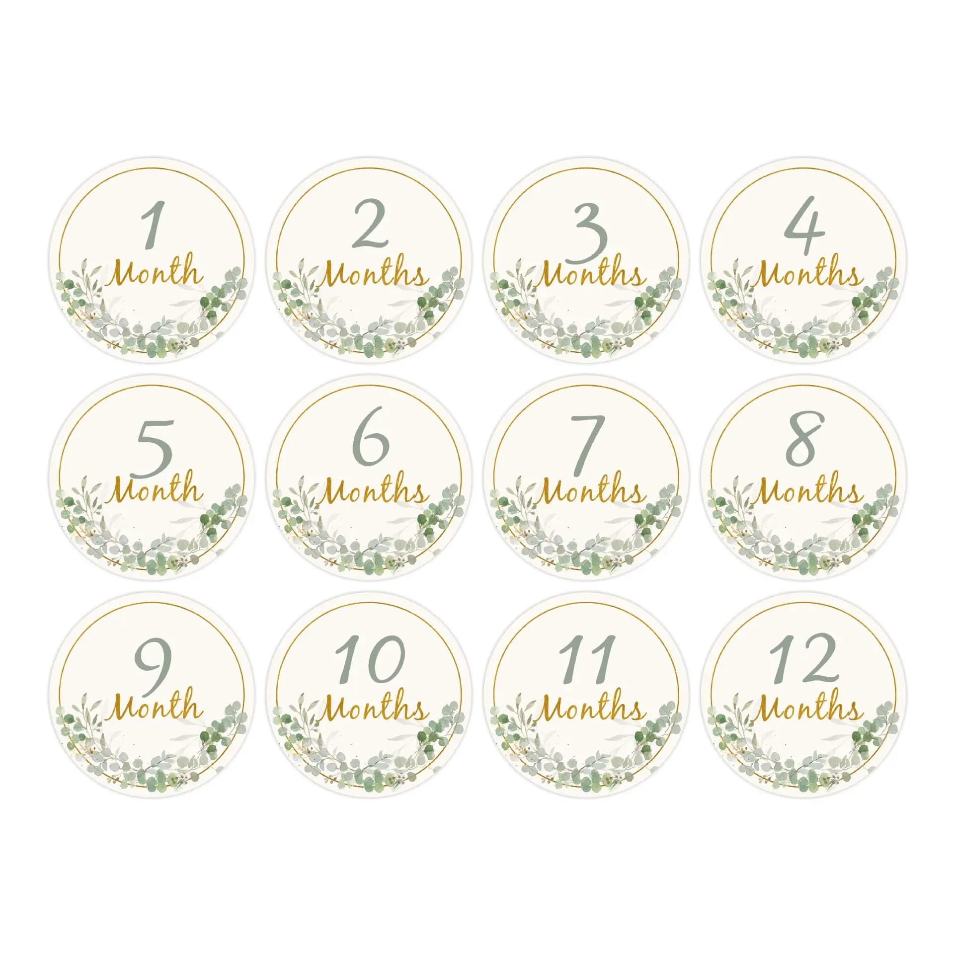 Cartes d'anniversaire pour photographie de bébé, 12 pièces, carte de 1 à 12 mois, jalon pour bébé, a
