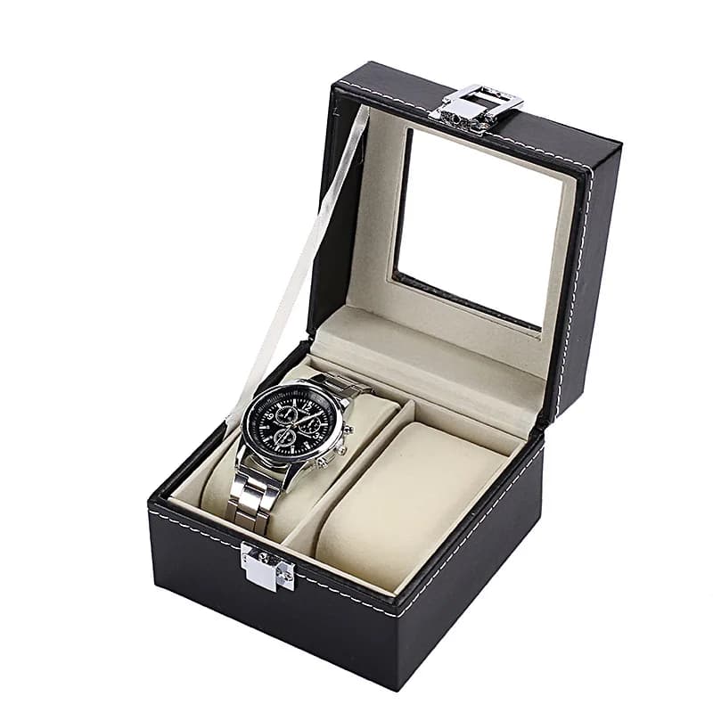 Organisateur de montres, boîtes de rangement pour montres de voyage, présentoir en cuir Pu, boîte de