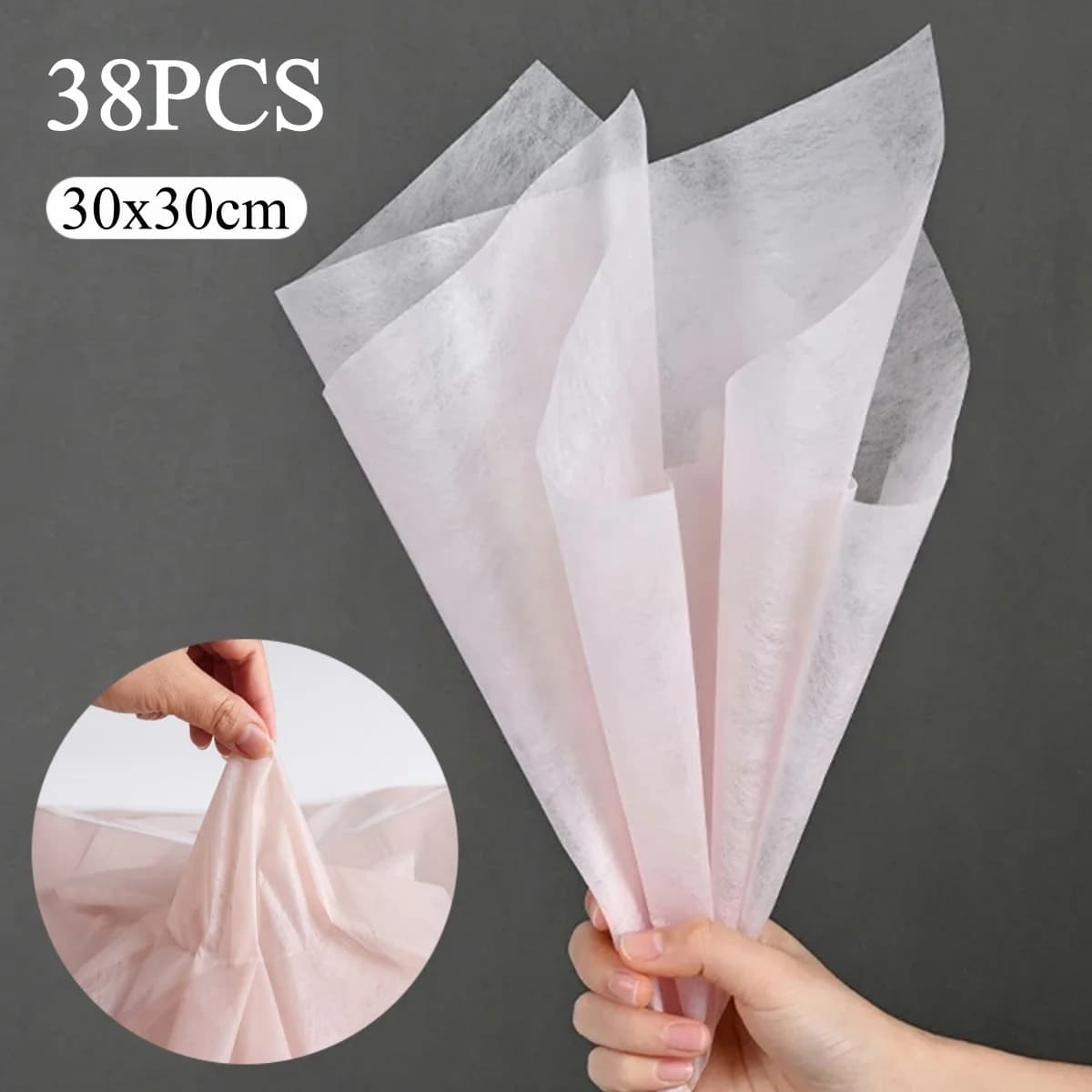 Papier d'emballage pour arrangement floral 38 pièces, papier de doublure d'emballage de fleurs en co