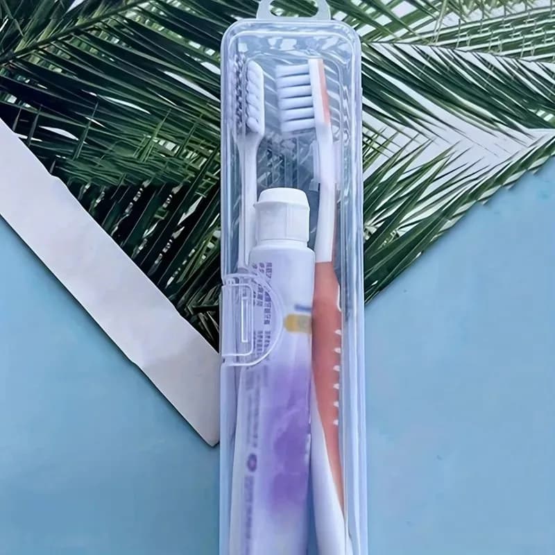 Boîte à brosse à dents transparente, étui de rangement Portable de voyage, porte-brosse à dents en p