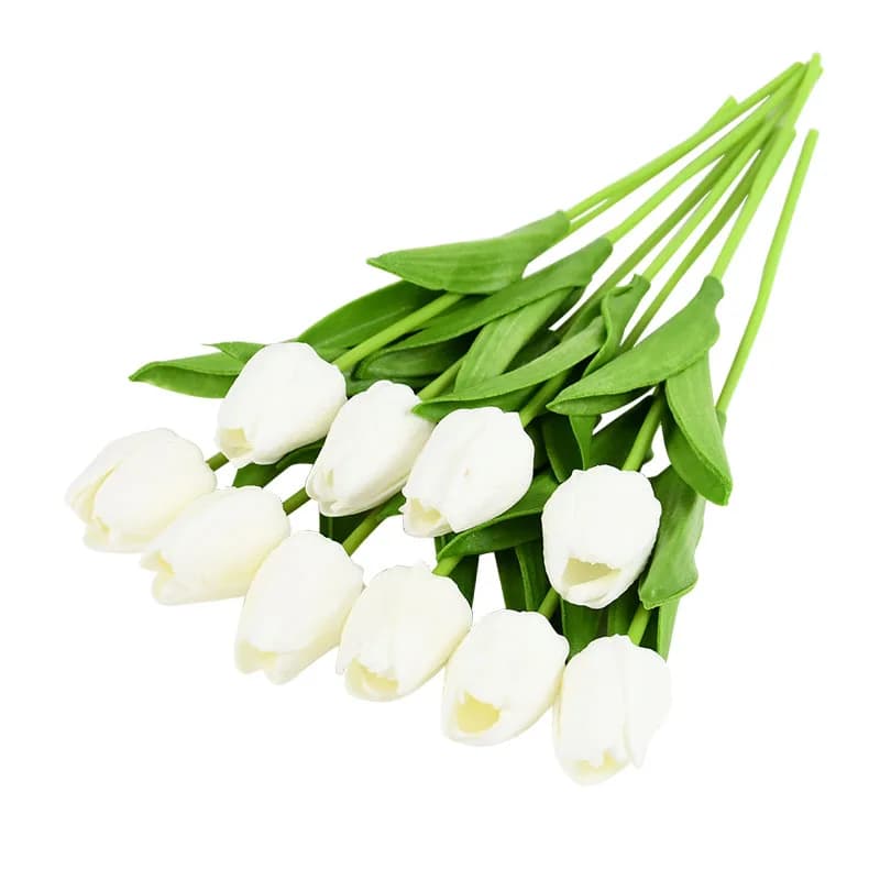 Bouquet de tulipes artificielles, 10 pièces, fausses fleurs, pour un mariage, pour un jardin, pour l