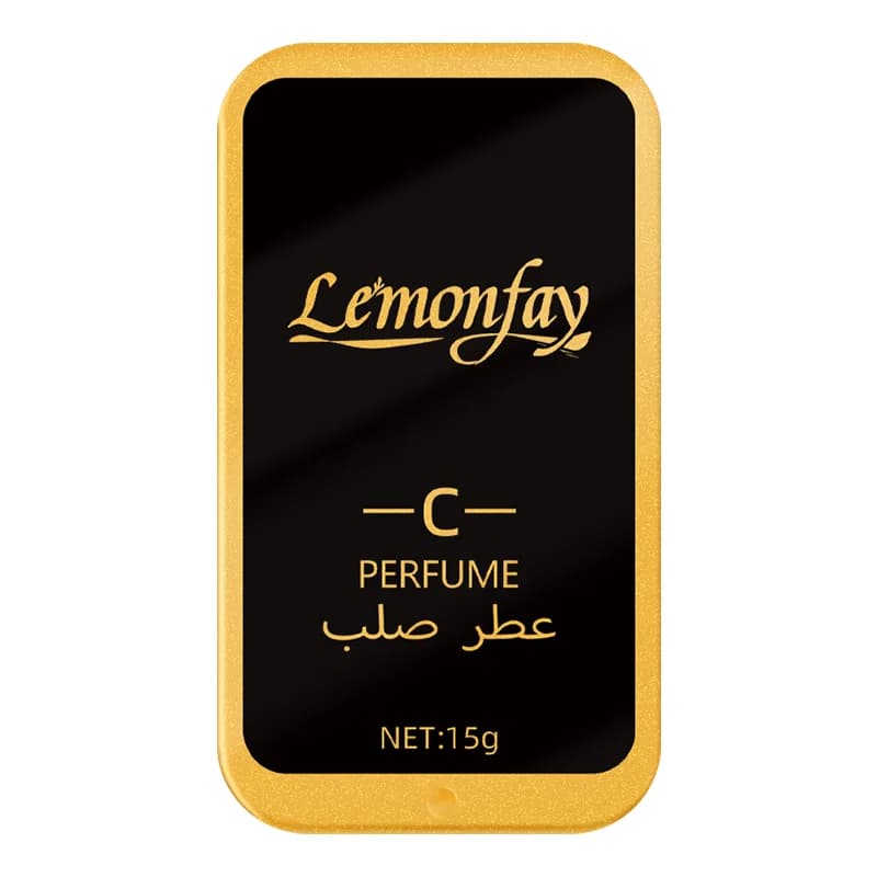 Parfum solide arabe Lemonfay - 15g Baume parfumé de poche portable, parfum de luxe longue durée pour