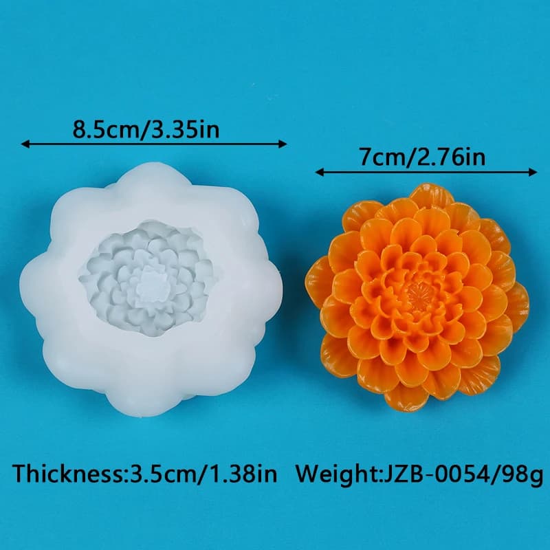 Moule en silicone 3D pour bougie en forme de fleur avec support de mèche en coton, pour la fabricati