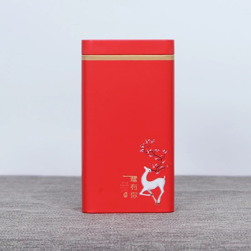 Boîte à thé rectangulaire créative en fer blanc, Mini récipient de stockage de thé scellé Portable, 