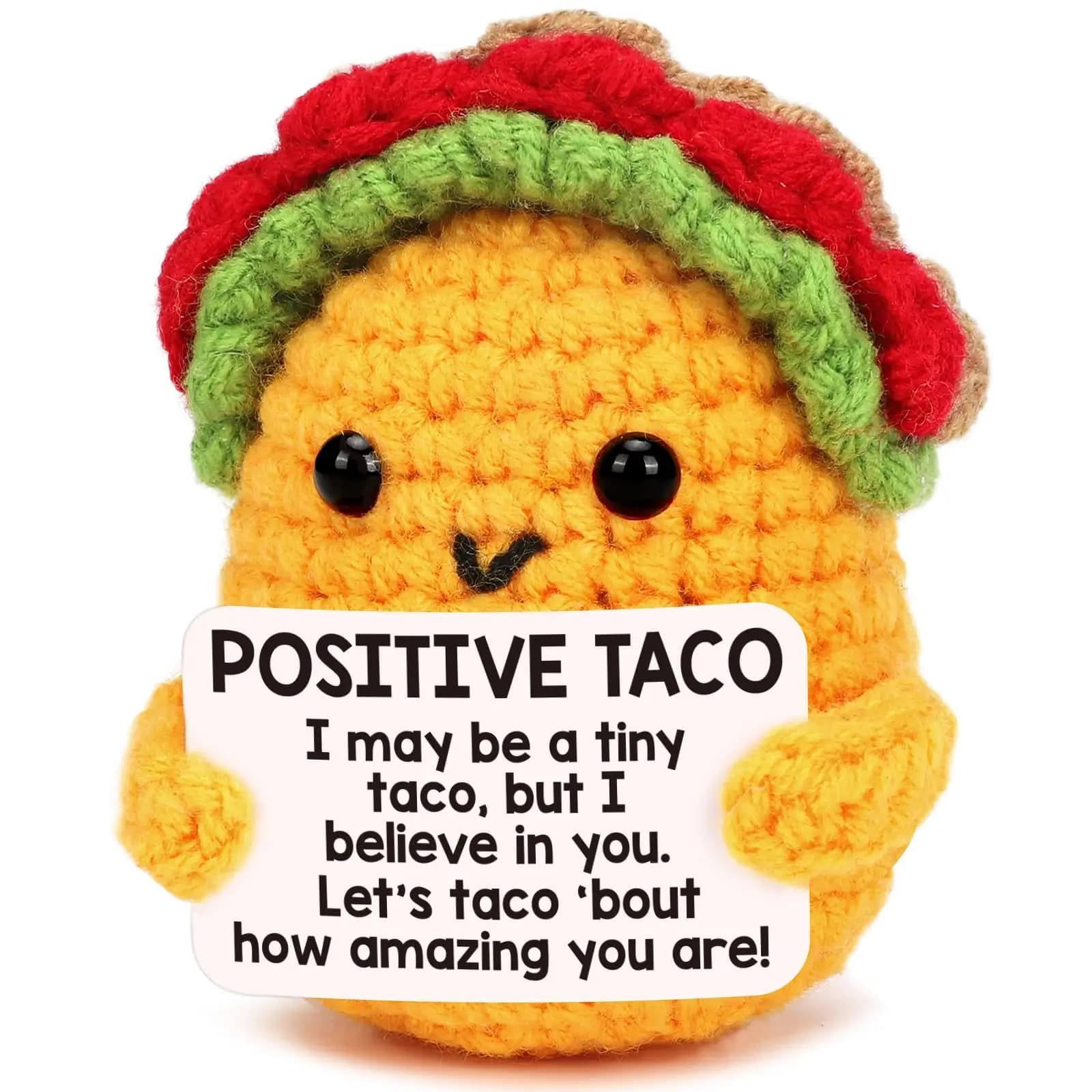Mini Positive Crochet Taco Support émotionnel Noël Petit cadeau pour femme Cadeau d’anniversaire, Cr