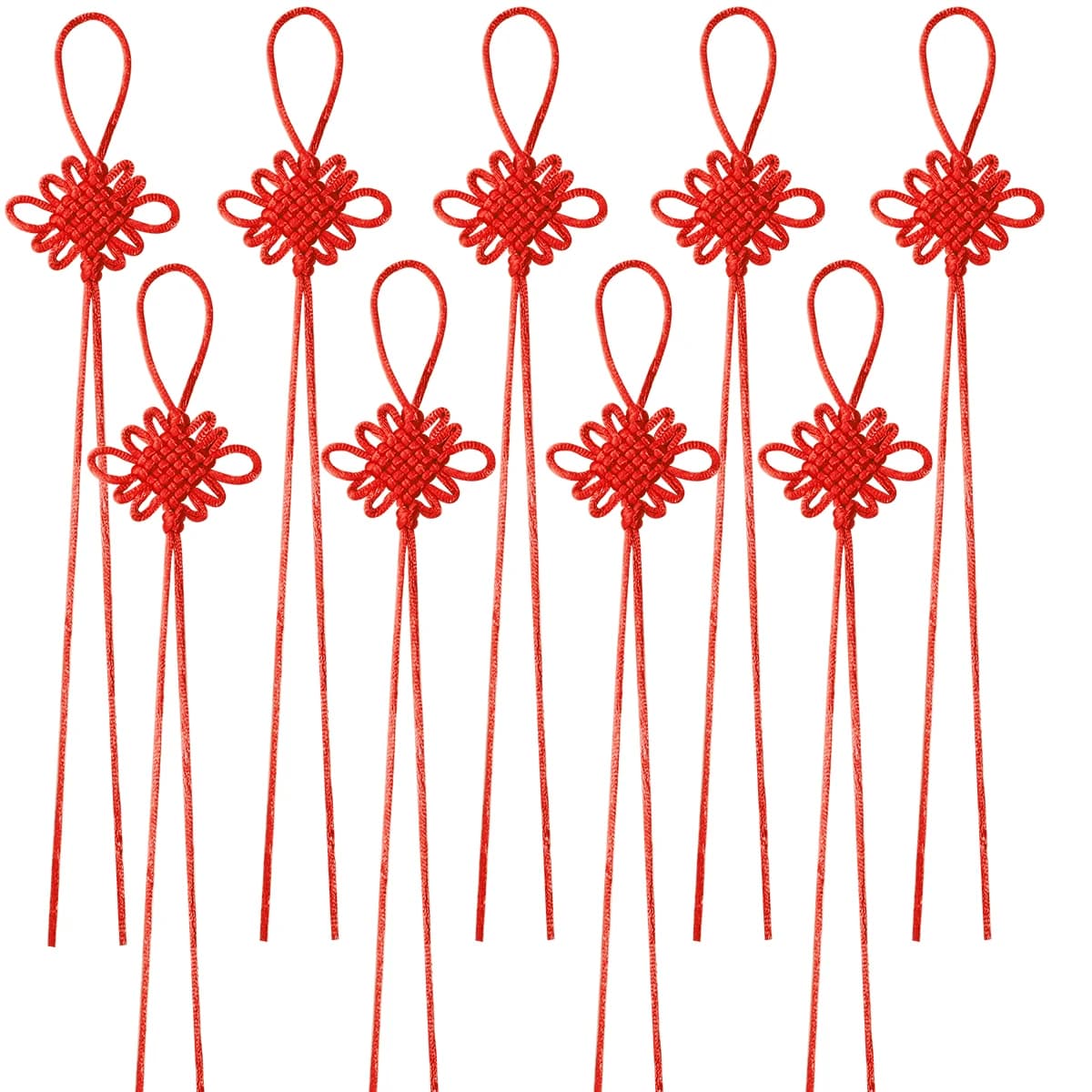 10 pièces/lot 26-30cm nœuds chinois colorés tricotés à la main glands pendentifs pour la fabrication