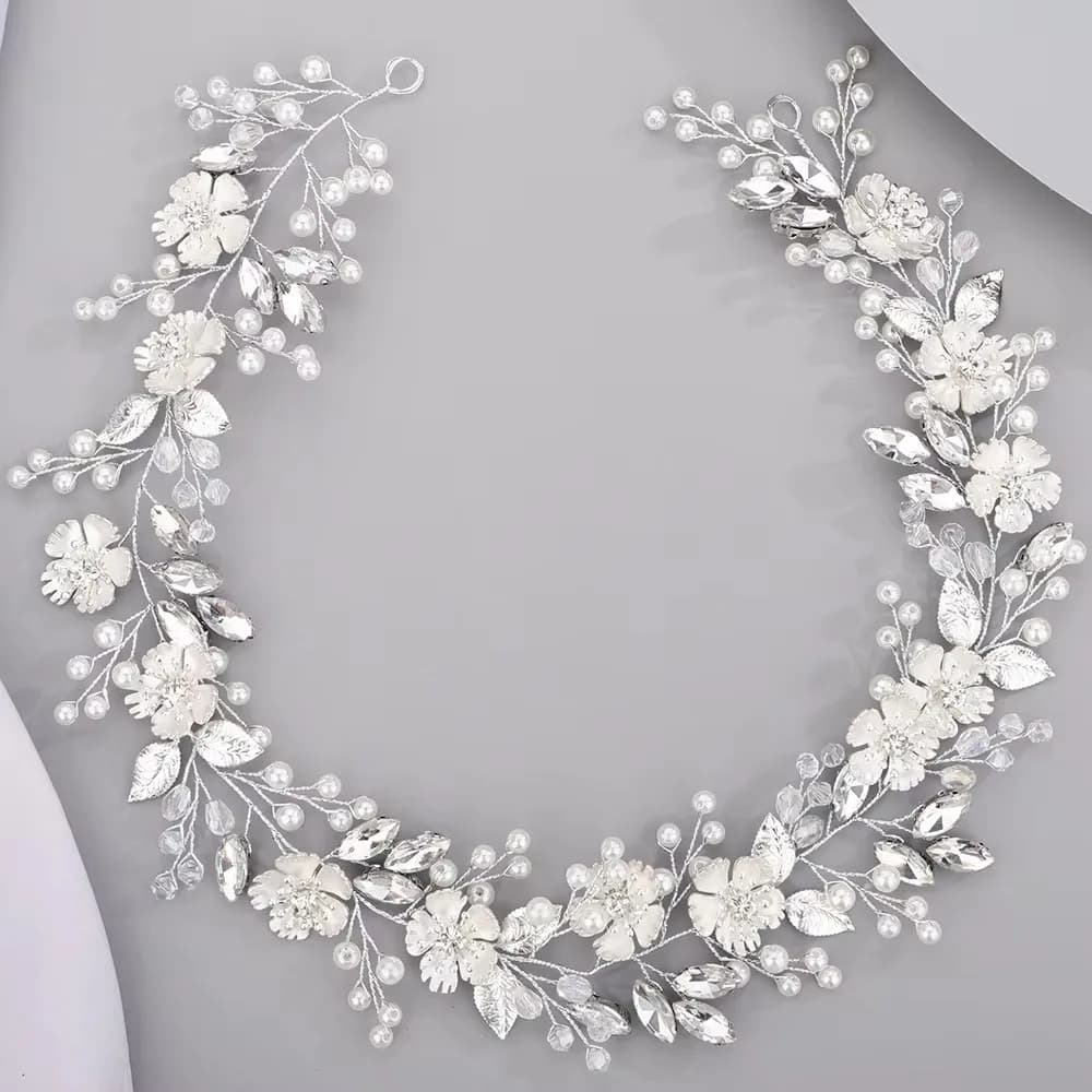 Accessoires de cheveux de mariée en perles, robes pour événements spéciaux, bandeaux à fleurs, cadea