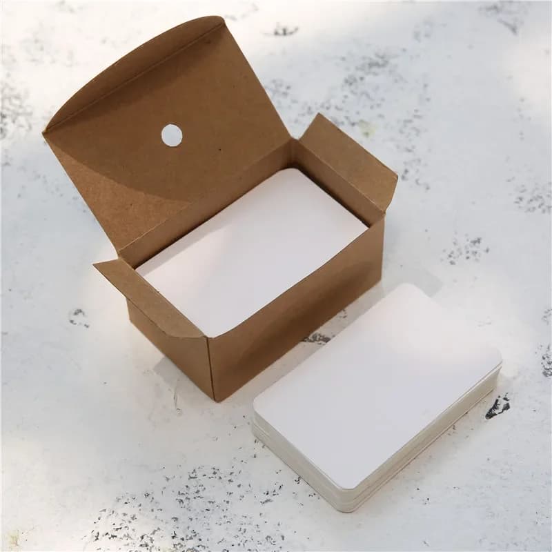100 cartes miniatures vierges en papier kraft 5x9cm, pour messages professionnels, remerciements, ca