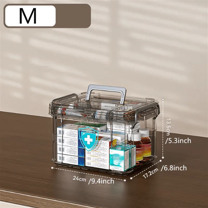 Boîte de rangement de médicaments étanche à double couche – boîte de rangement transparente à plusie
