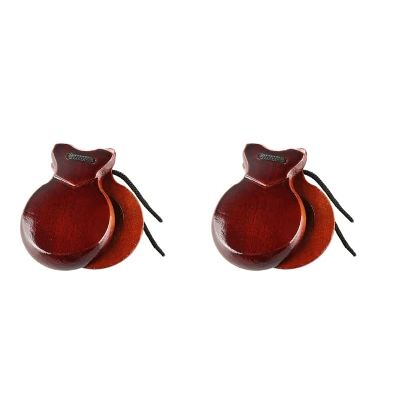 Castagnettes traditionnelles espagnoles en bois, 2 pièces, pour danse Flamenco, avec cordes, clapet 