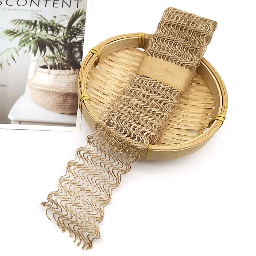 Ruban de jute, corde de chanvre, rouleau de toile de jute pour emballage cadeau, décoration de boîte