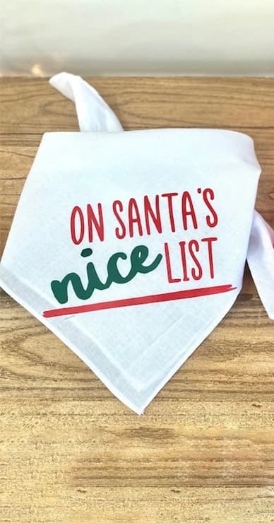 Santa Naughty Nice List Pet, Chien, Chat, Garçon, Fille, Bandana, Joyeux Noël, Veille, Décoration de