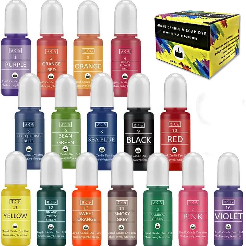 Kit de colorants pour bougies, ensemble de pigments liquides, fournitures exécutives de bougies à fa