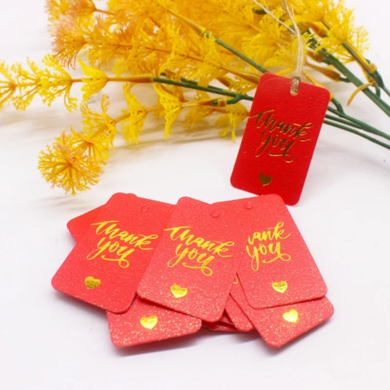 3x5cm 100TAG + 20M STIRNG Merci pour l'étiquette cadeau Joyeux Noël Étiquette cadeau