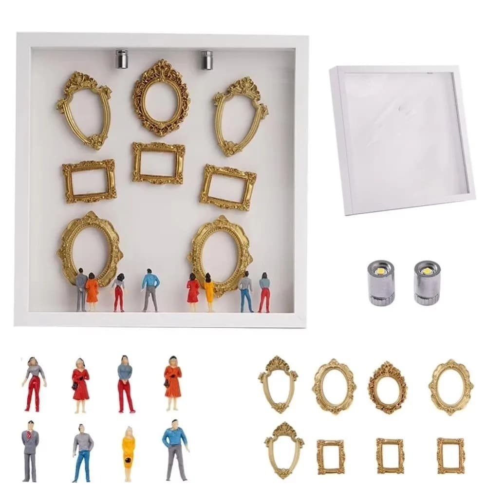 Kit de Présentation DIY Mini Musée Silhouette : Album Photo Créatif et Romantique Élégant avec Mini 