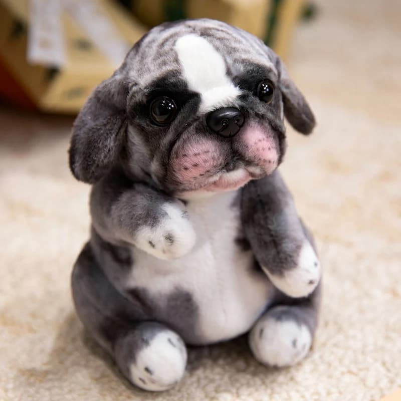 Jouet en peluche réaliste pour chiot caniche assis, chiot en peluche, animal de compagnie mignon et 