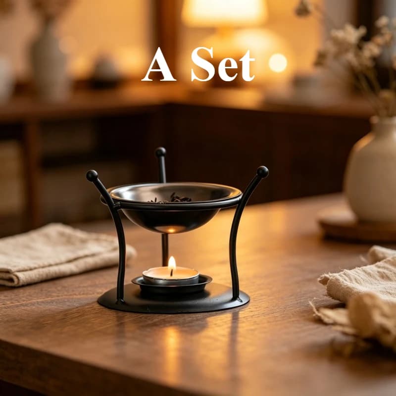 Diffuseur d'huiles essentielles, brûleur d'encens en fer pour aromathérapie, support chauffant pour 