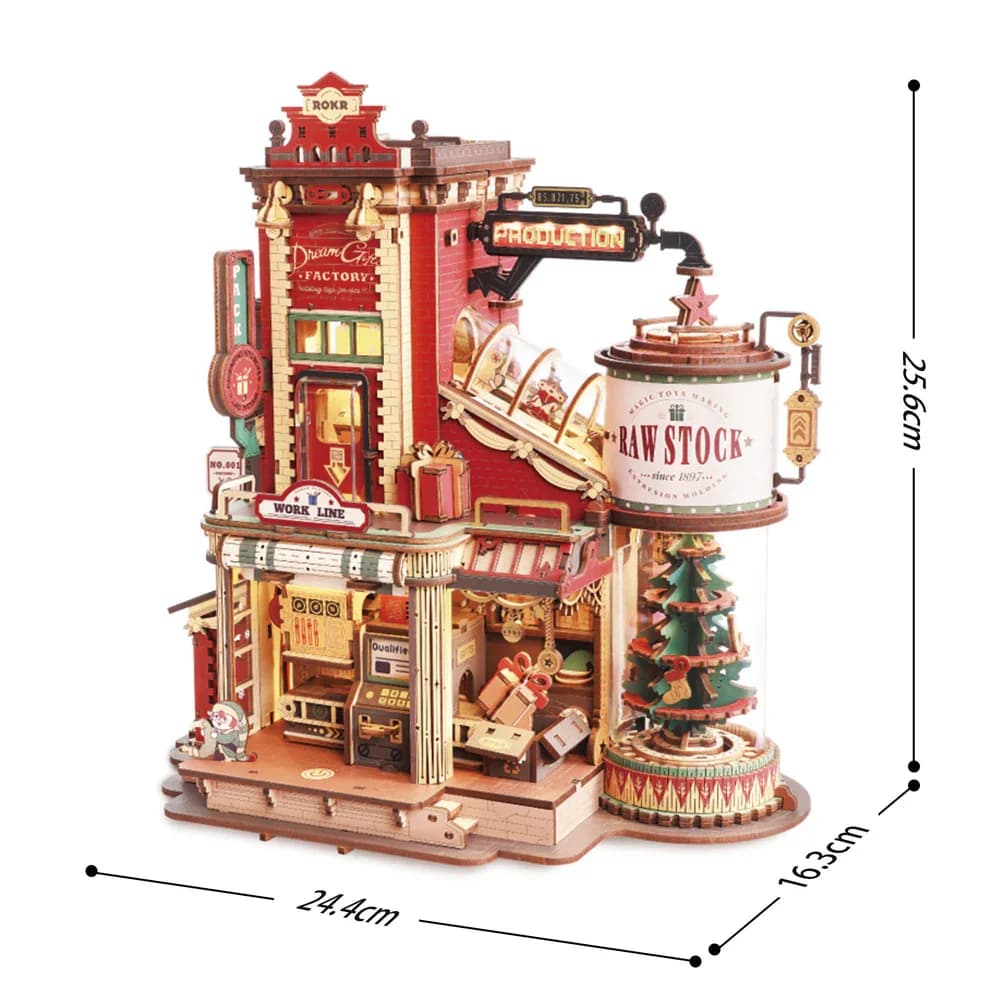 ROKR Dream Gift Factory - Puzzles en bois 3D - Boîte à musique en bois - Kits de modèles en bois de 